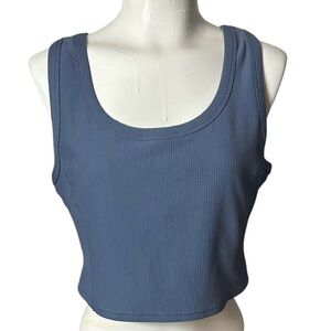 Blue Ribbed Sports Wear Top from Yogalicious XL